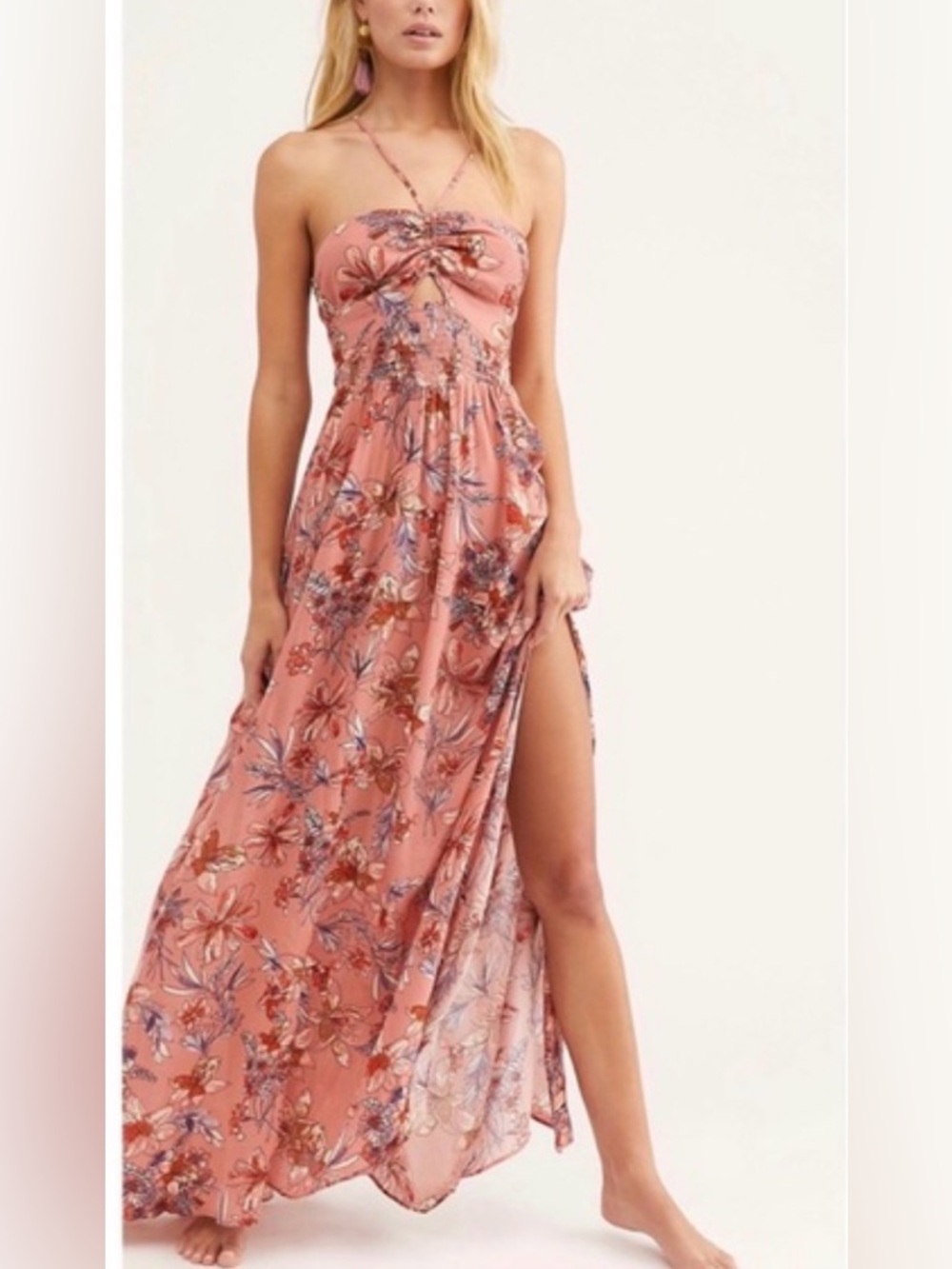 Free People "One Step Ahead" floral print halter neck maxi dress - Picture 11 of 11